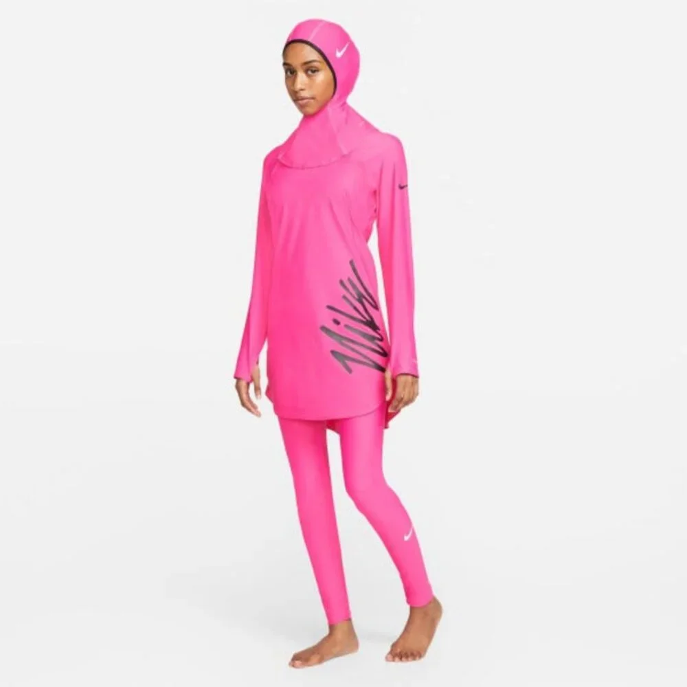 Nike Women's Victory Swim Hijab in Pink Prime Size M/L - Picture 4 of 5